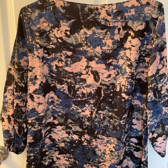 Kenneth Cole blouse. Black pink and navy design - Picture 3 of 3